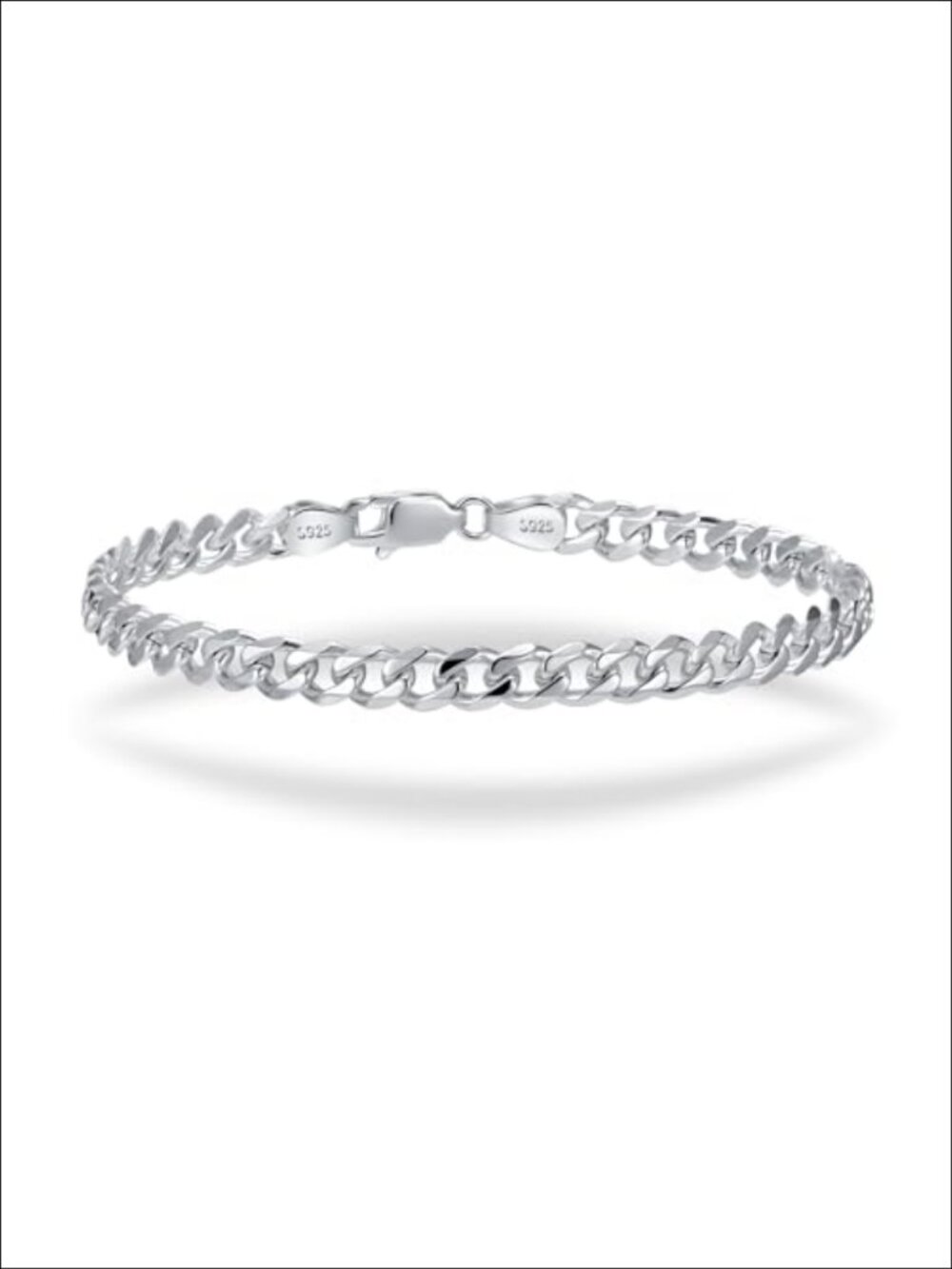 S925 Sterling Silver Cuban Link & Rope Chain Bracelet Set for Men Unisex